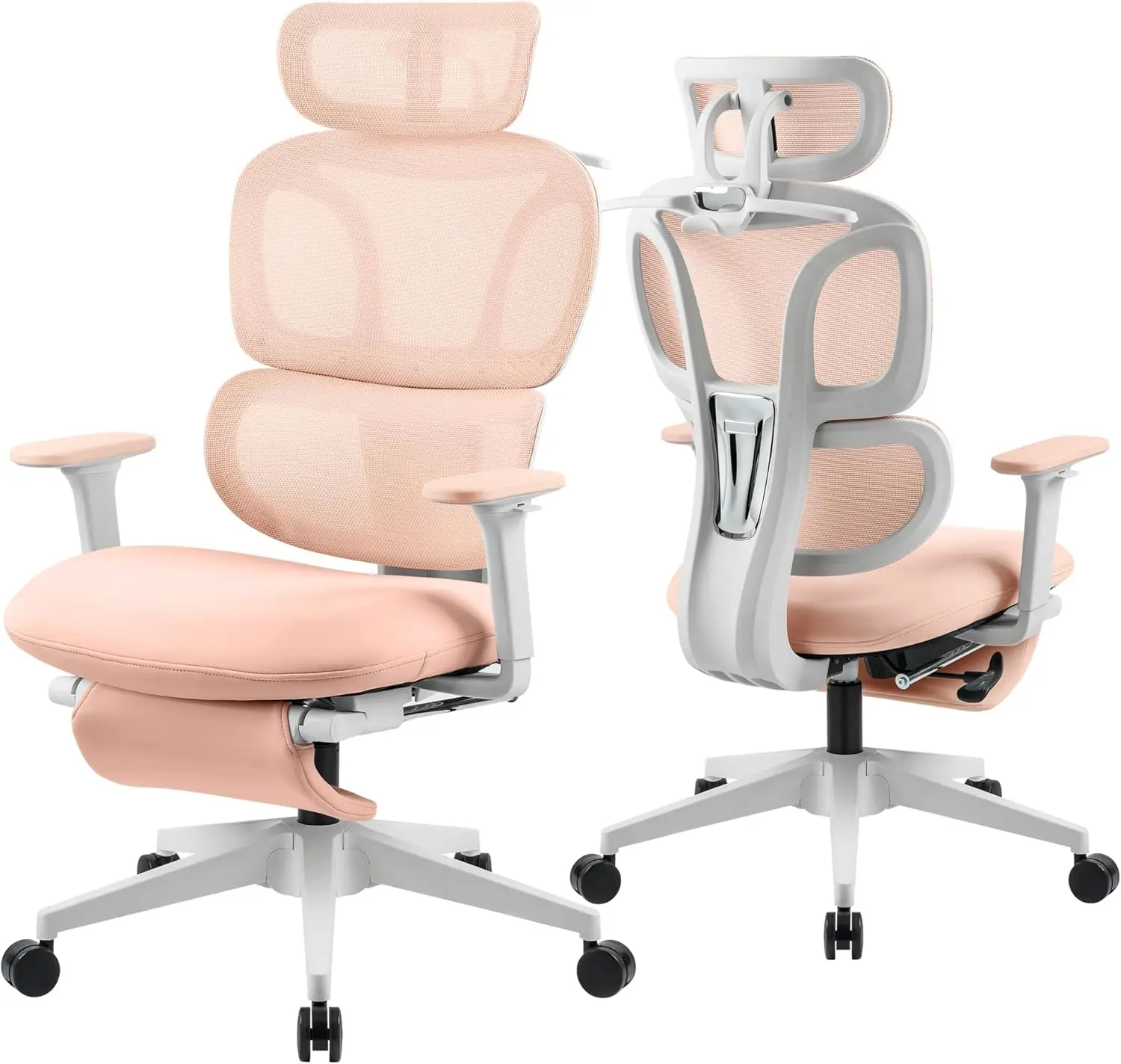 

Ergonomic Office Chair With Foot Rest, Coat Hanger, High Ba Mesh Computer Chair With Lumbar Support, High Resilience Sponge