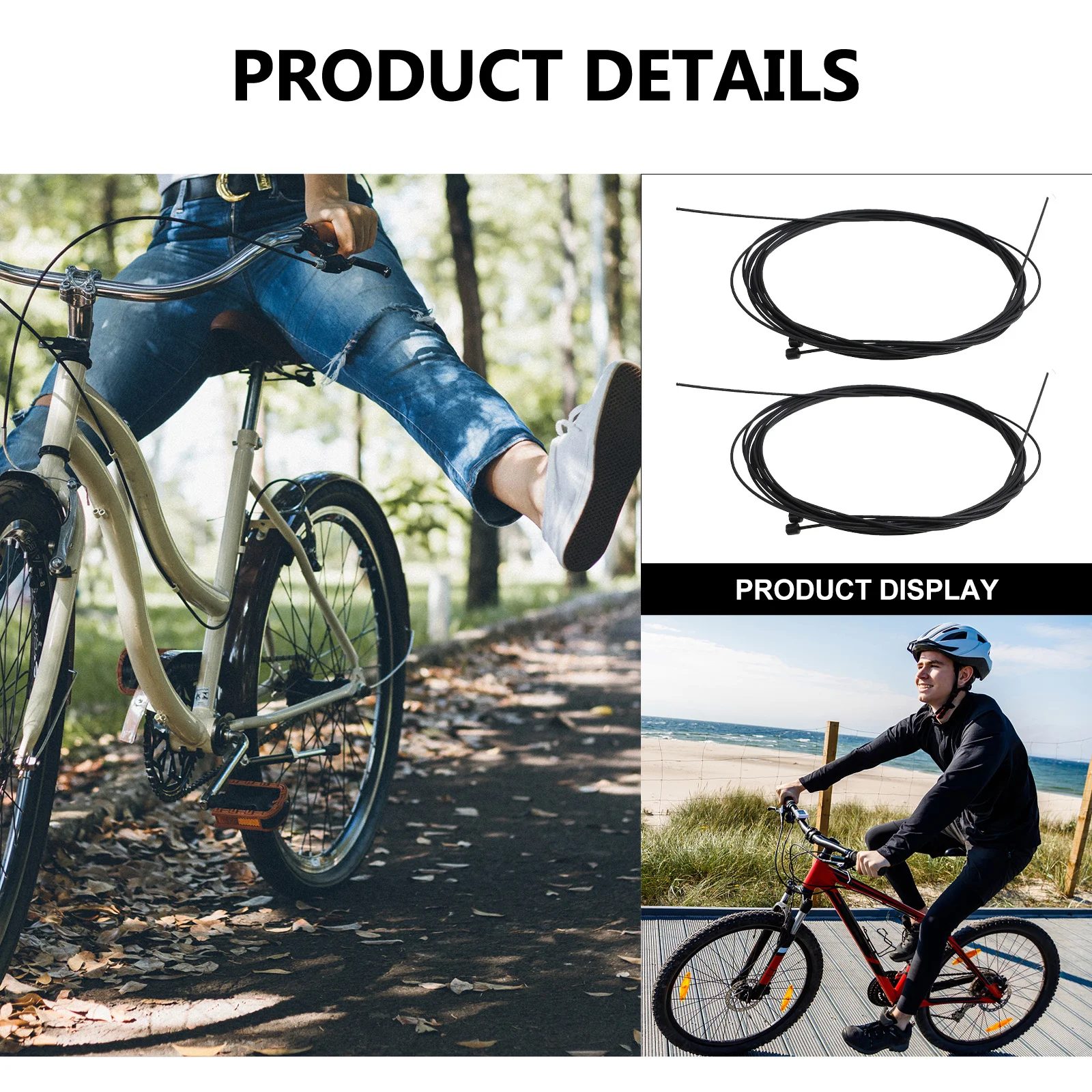 

2 Pcs Cable Mountain Bike Gear Brake Front Rear Inner Part Wire Universal Shifting