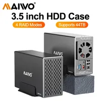 MAIWO 3.5 inch SATA RAID HDD Docking Station Dual Bay External Hard Drive RAID Enclosure USB3.0 Up to 5Gbps 44TB Capacity Case