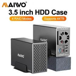 MAIWO 3.5 pollici SATA RAID HDD Docking Station Dual Bay Hard disk esterno RAID Enclosure USB3.0 fino a 5Gbps 40TB di capacità Case