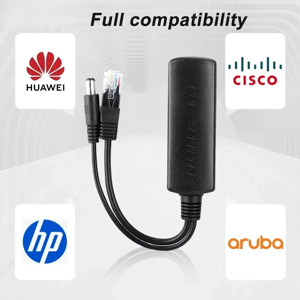 2026 جيجابت POE الفاصل 48 فولت إلى 5 فولت 12 فولت مايكرو USB/Type-C/DC 10/100/1000 ميجابت في الثانية الطاقة عبر إيثرنت مع كابل القطع POE المعزول #5