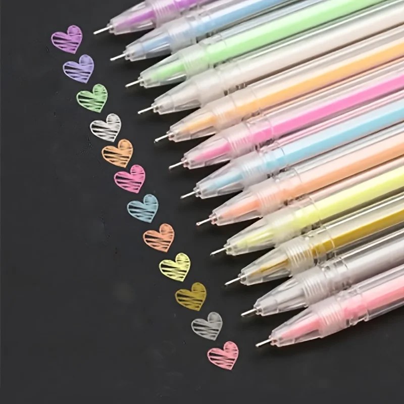 12 Stück Nadel- und Neutralstifte mit großer Kapazität, 12 Farben, Textmarker, DIY-Malerei, schwarze Kartenzeichnung, Markierung, Graffiti