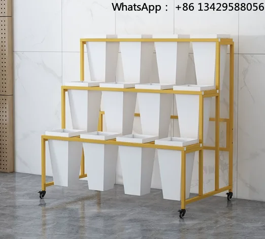 Mobile Display Solution: Wrought Iron Multi-Tier Stand for Flowers, Shop Merchandise & Wedding Decor.