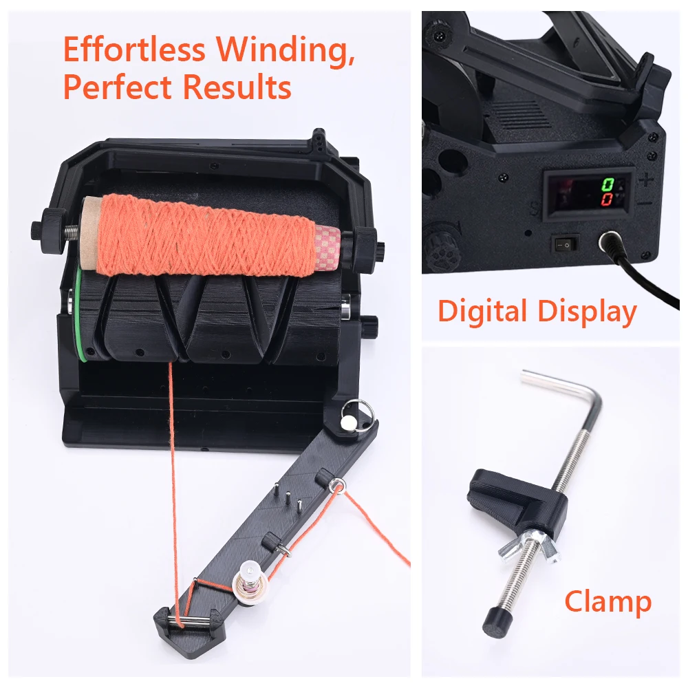 Electric Yarn Winder Stepless Speed Cone Winding Plying Machine for Knitting Enthusiasts Small Studios
