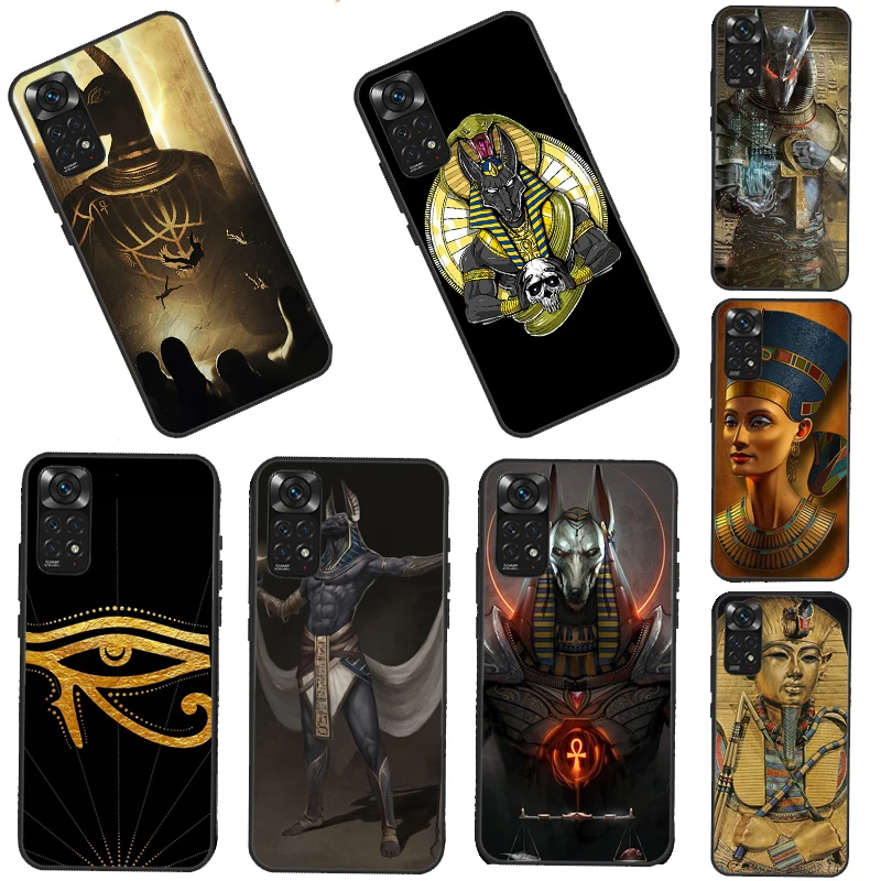 

Egypt Nefertiti Anubis Ankh Case For Redmi 10 9T 9A 9C 9 Back Cover For Redmi Note 11 10 9 Pro Note10A 10C 10S 8T 9S Coque