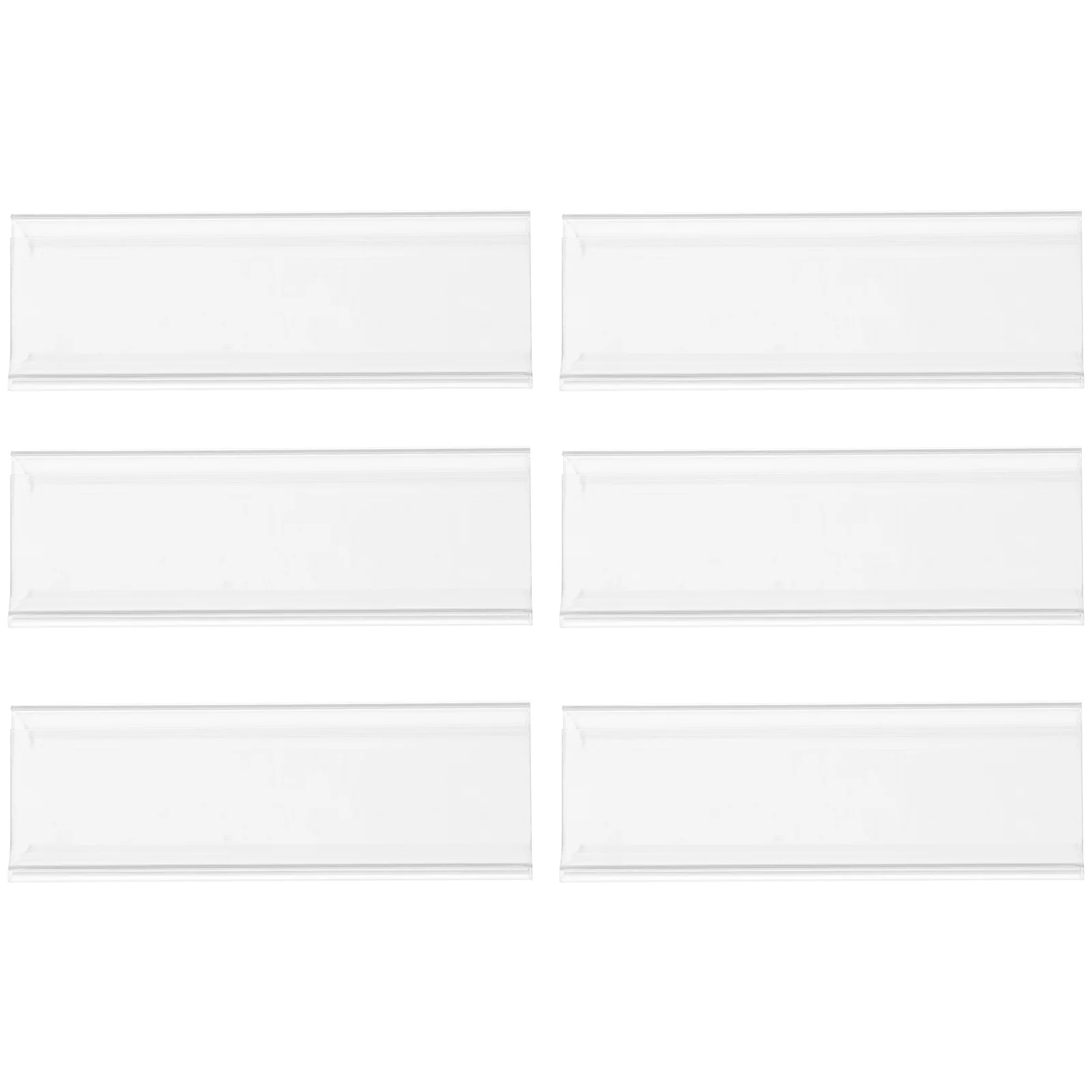 6 Pcs Label Slot Sign Display Holders Rack Shelf 8 Cm Merchandise Wear-resistant Stand Store Price Tag Acrylic Stable Shelves