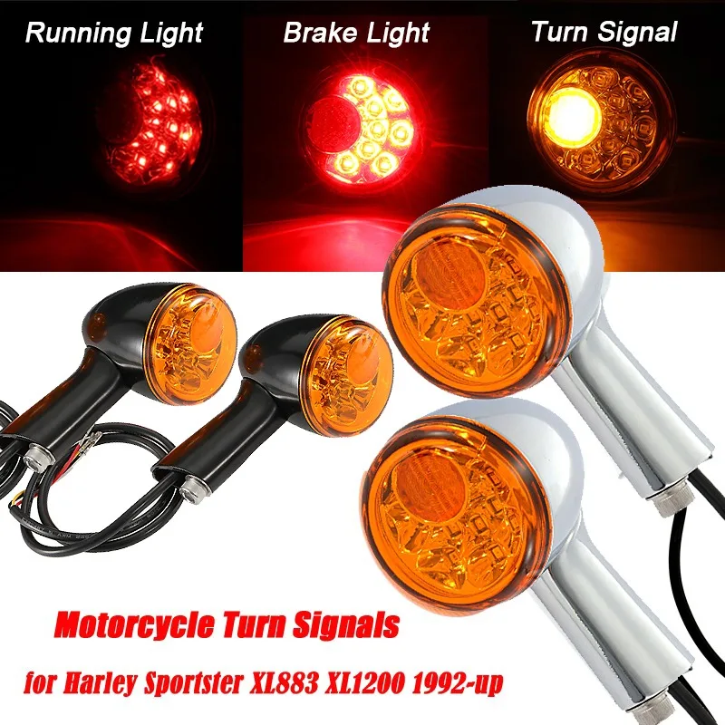 

Motorcycle Turn Signals LED Turn Signal Lights Mini Blinker Day Running Brake Turn Light Lamp for Harley Sportster XL883 XL1200