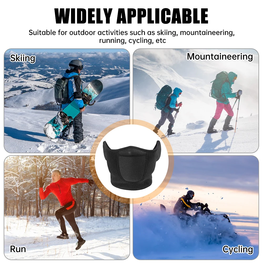 Motorcycle Face Mask Half Face Mask Windproof Unisex For Skiing Snowboarding Motorcycling Winter Outdoor Sports Face Cover