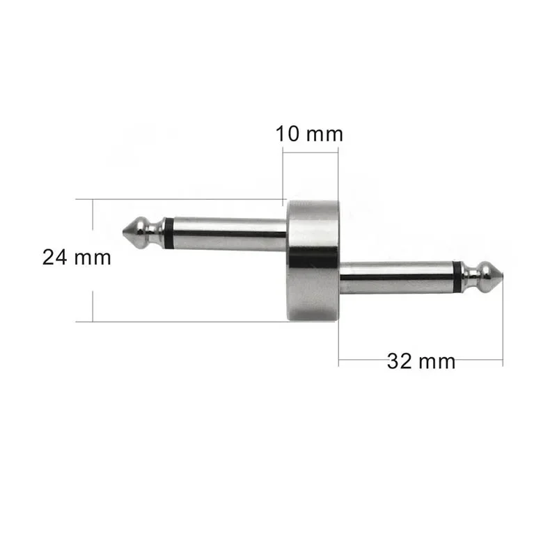 4 Pcs Z Shape Guitar Pedal Straight Coupler 6.35mm 1/4