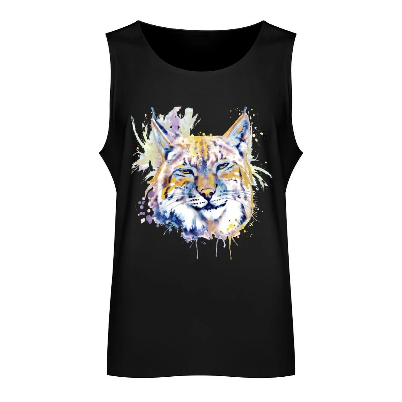 Bobcat Head Tank Top Men's sleeveless t-shirt gym shirt men clothes for men bodybuilding man