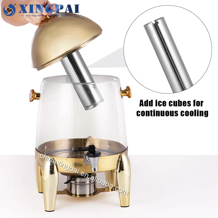 XINGPAI wedding banquet dubai food restaurant hot and cold plastic soda beverage water drinking juice dispenser gold