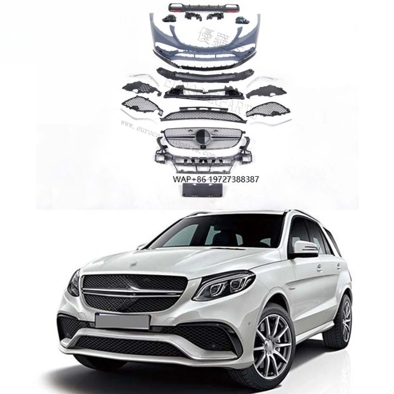 

High Quality GLE Class W166 GLE63 a Style Car Parts With Front Bumper Grille Rear Diffuser Exhaust Tips Body Kit