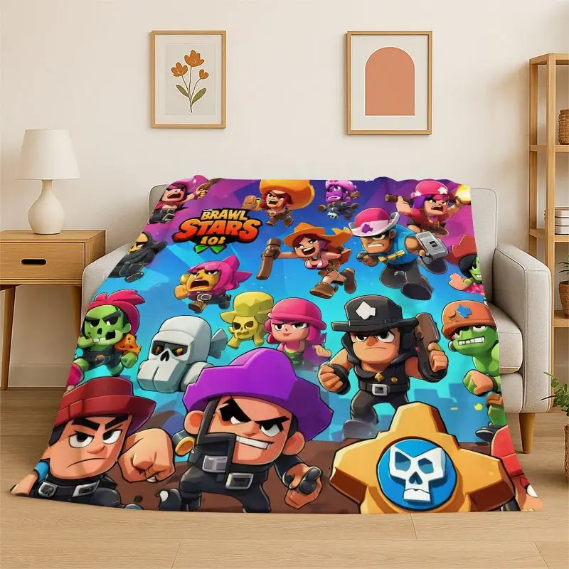 Cartoon B-Brawl Game Soft Flannel Throw Blanket,Warm Cozy Blanket for Bed,Couch,Sofa,Bedroom,Living Room,Travel,Camping Gift