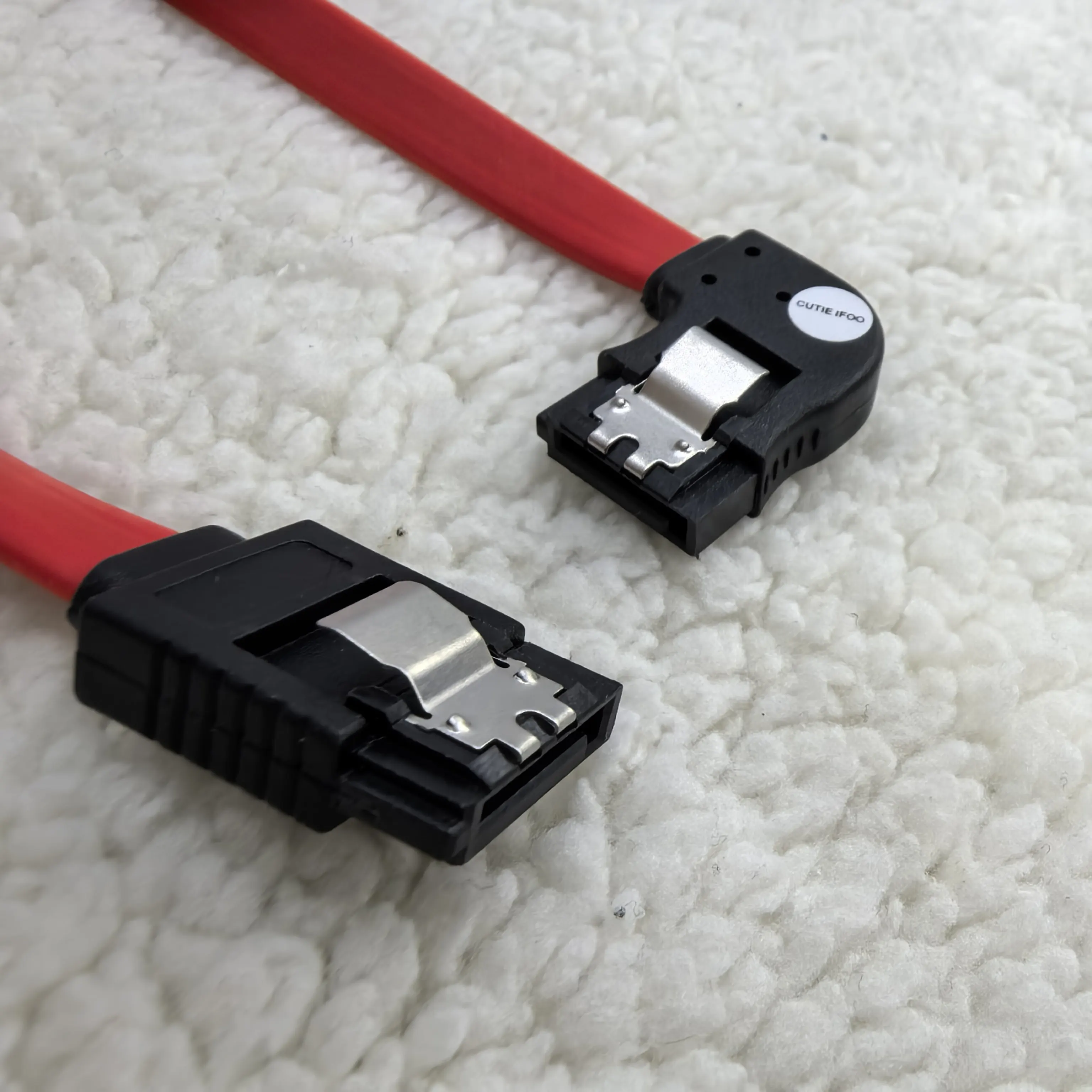 Right Angle 90 degree SATA 3.0 Serial Hard Drive Data Cable Double Channel Straight Head &  Elbow with  Shrapnel 50cm