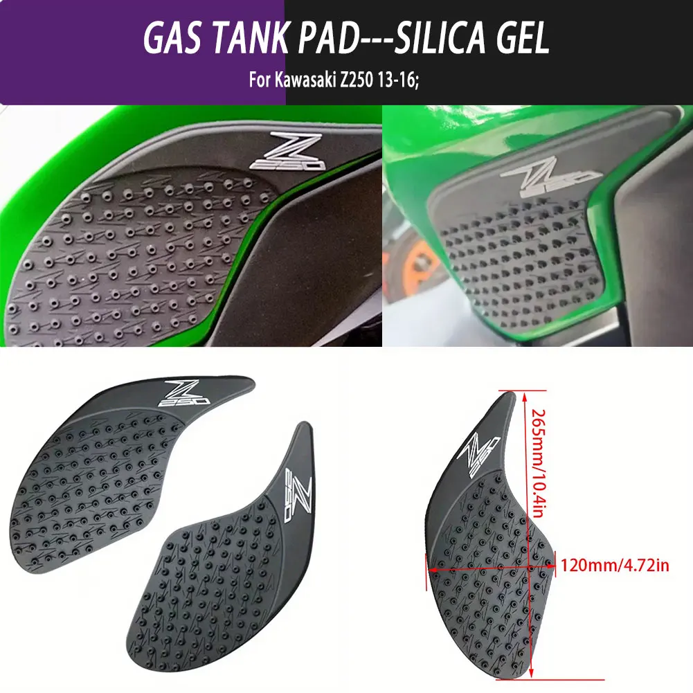 For Kawasaki Z250 2013 2014 2015 2016 Motorcycle Accessories Gas Tank Pad Anti-Slip Side Knee Grip Protector Decal Sticker
