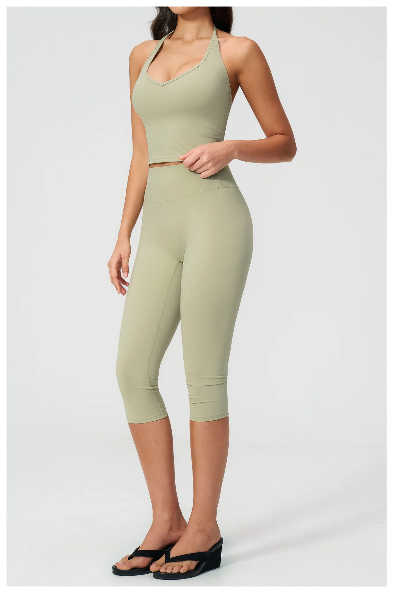 Women Tracksuit Yoga Set 2PCS Sports Set Short Sleeve Fitness Outfits Workout Clothes Running Capri Pants Gym Suit Athletic Wear