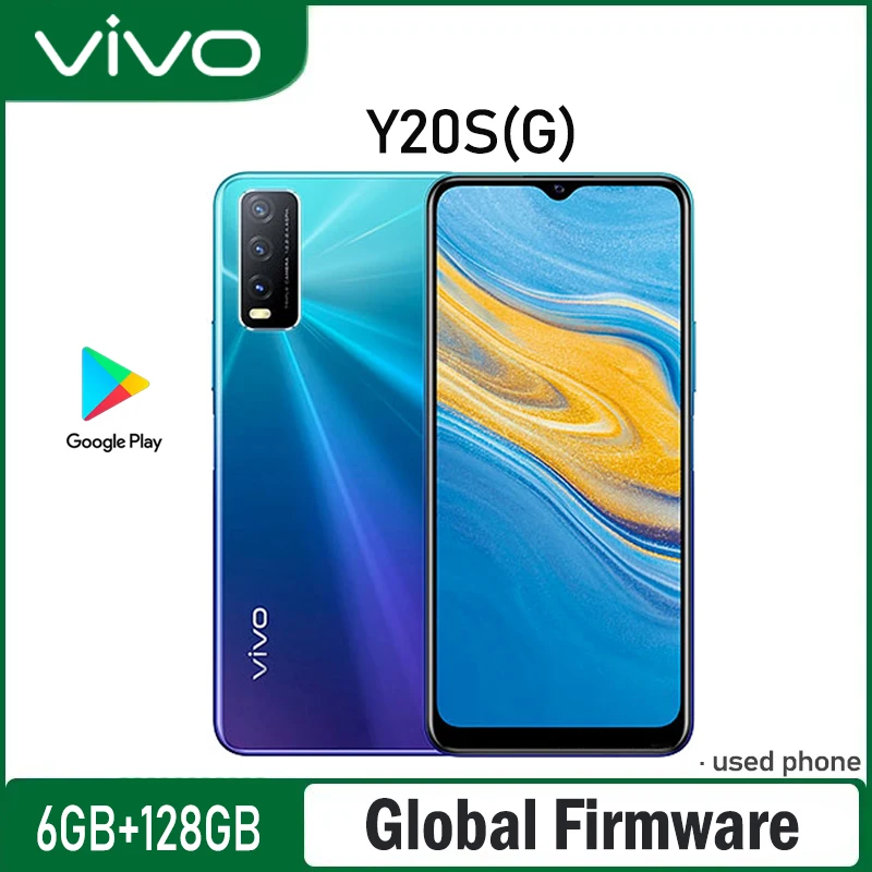 Global Firmware VIVO Y20S[G] Smartphone MTK Helio G80 6GB128GB Android 11 5000mAh 720x1600px Funtouch 11 6.51-inch used phone