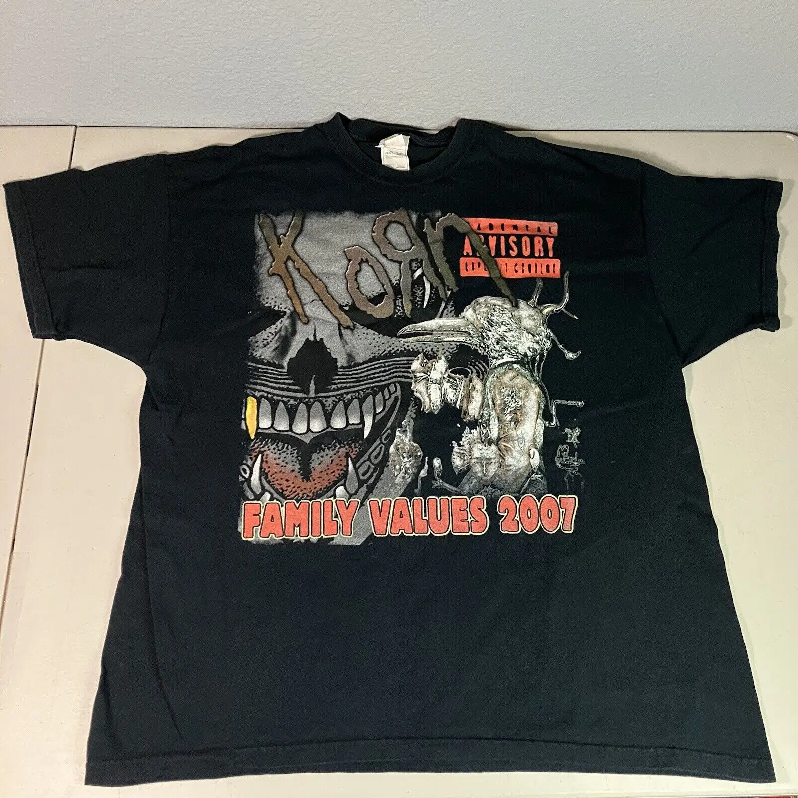 The FAMILY VALUES Tour 2007 2XL T Shirt KORN Evanescence 5FDP HELLYEAH