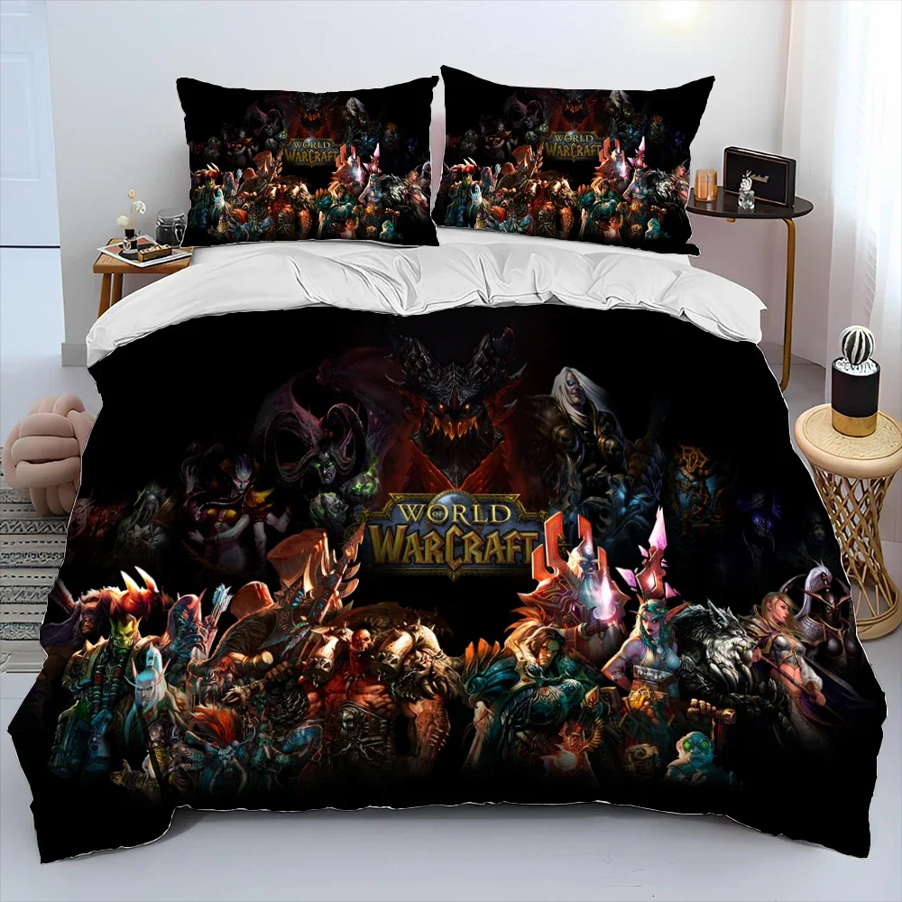 World of Warcraft,WOW ,Game Gamer Comforter Bedding Set,Duvet Cover Bed Set Quilt Cover Pillowcase,king Queen Size Bedding Set