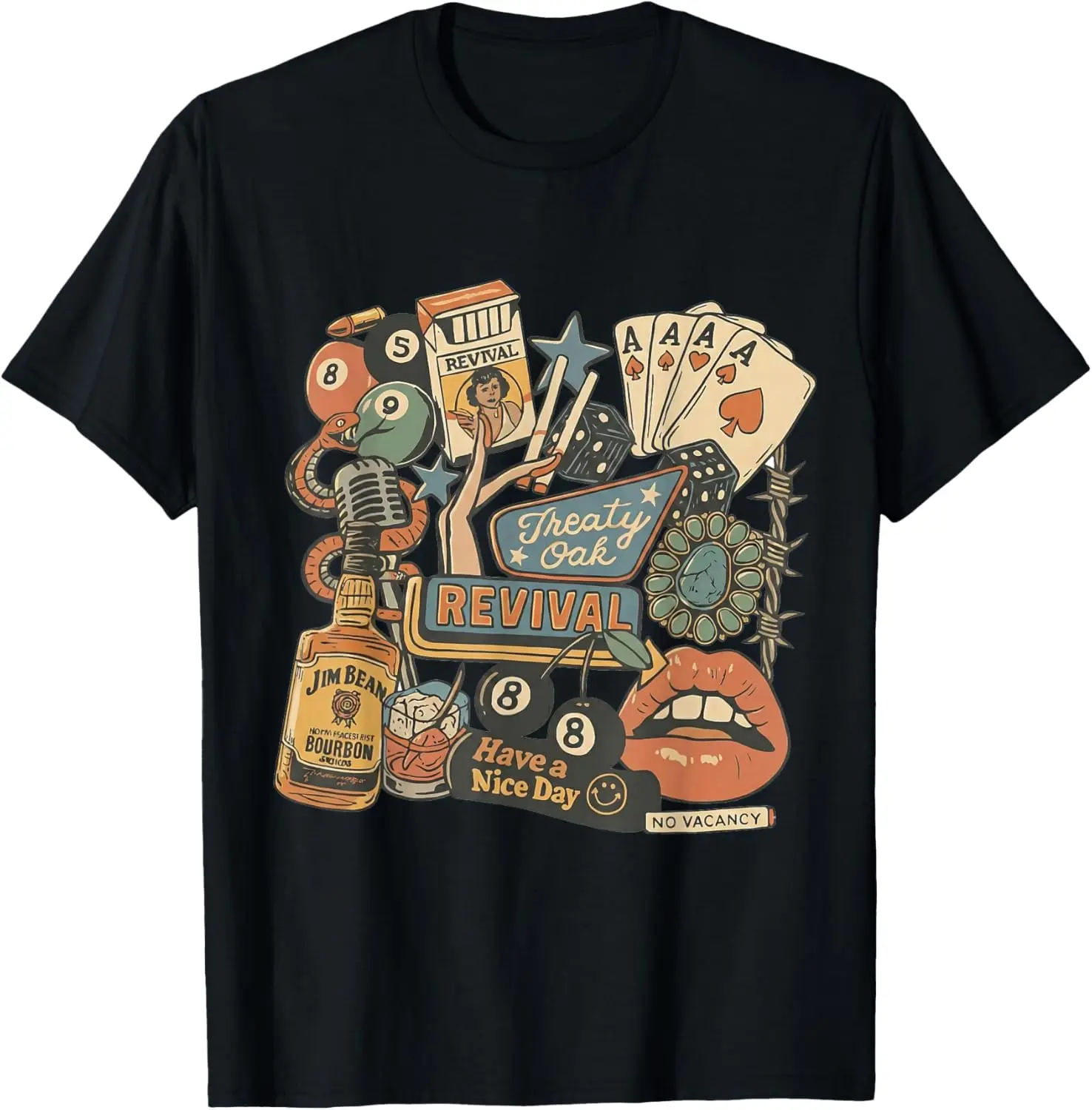 Vintage Western Revival Country Graphic Tee T-Shirt 100% Cotton Trendy Y2K Short-Sleeve Tee-Soft, Quick-Drying,