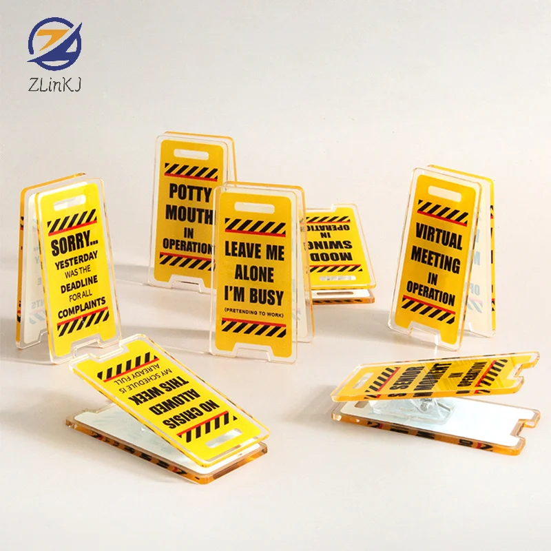 Mini Unique Warning Board Acrylic Desk Sign 