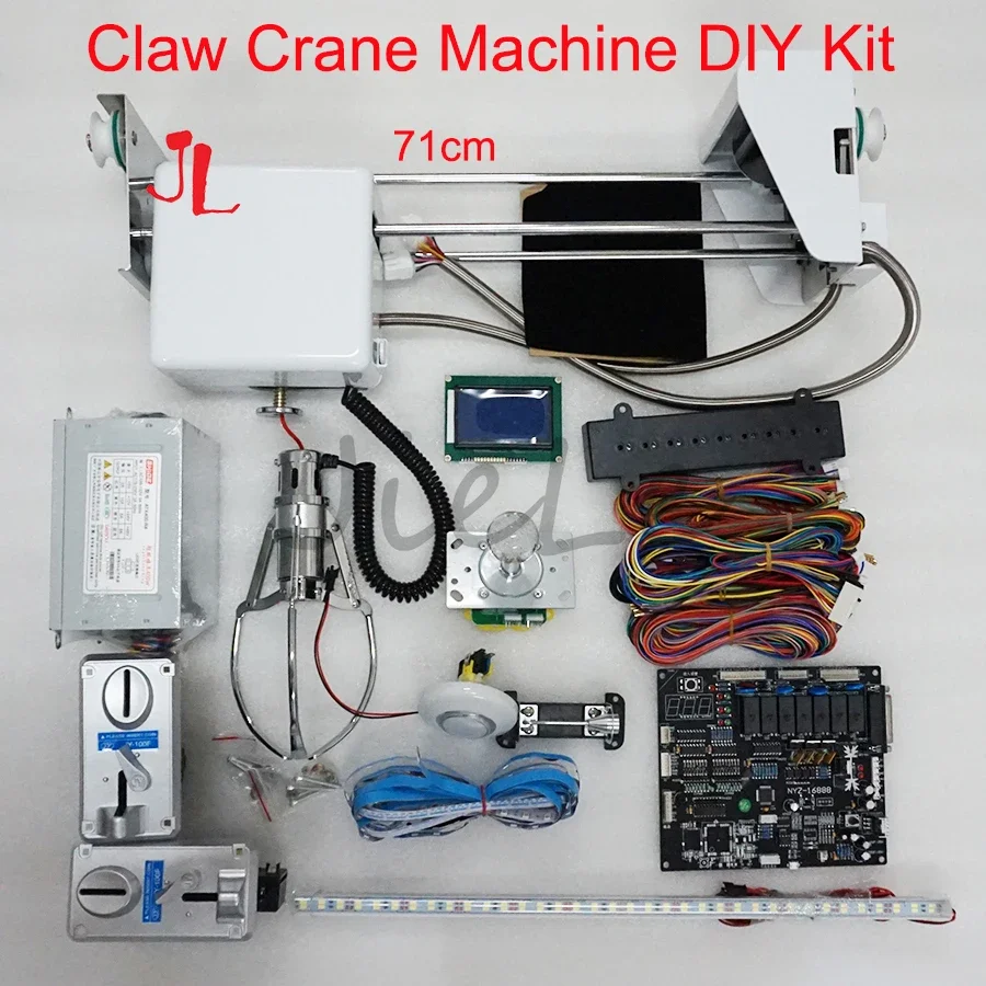 

High Quality Aracde Kit DIY Toy Crane Vending Machine Prize Claw Game Board 71cm Gantry Power Supply LED Joystick Coin Acceptor