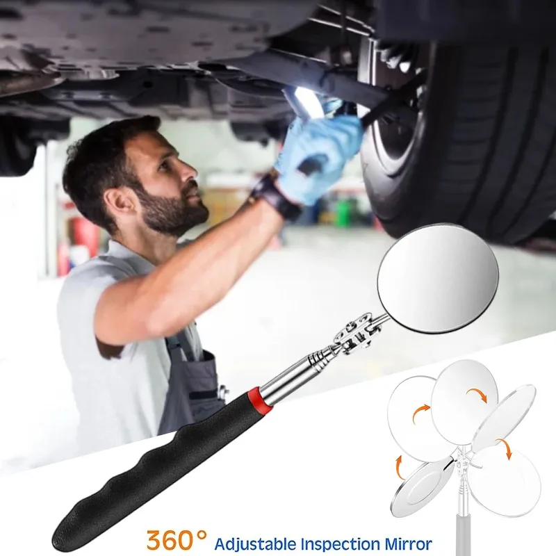 

Retractable Under-car Inspection Mirrow Telescopic Inspection Detection Lens Round Mirror Mechanic Car Repairing Tools Accessory