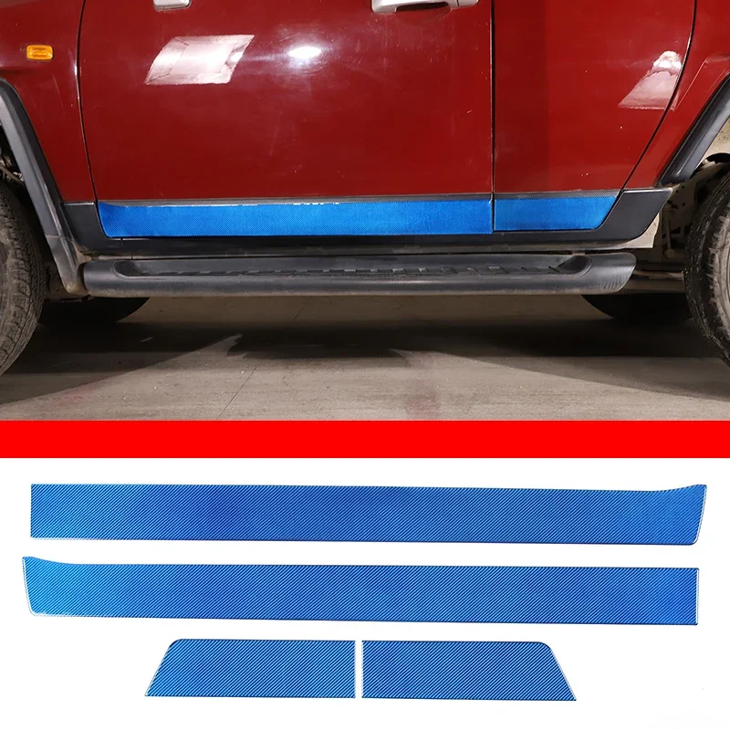 

For Toyota FJ Cruiser 07-21 Soft Carbon Fiber Car Body Door Side Edge Molding Trim Styling Sticker Decor Door Bumper Long Strip