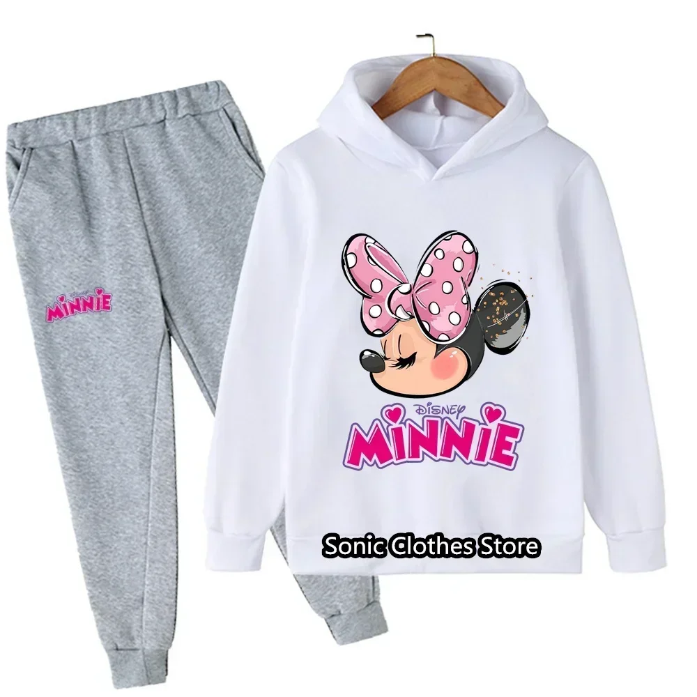 Mickey Mouse hoodie+pant Baby Boy girl Autumn Minnie Mouse Suit Toddler Kid Disney Hoodies Set Boy Clothing