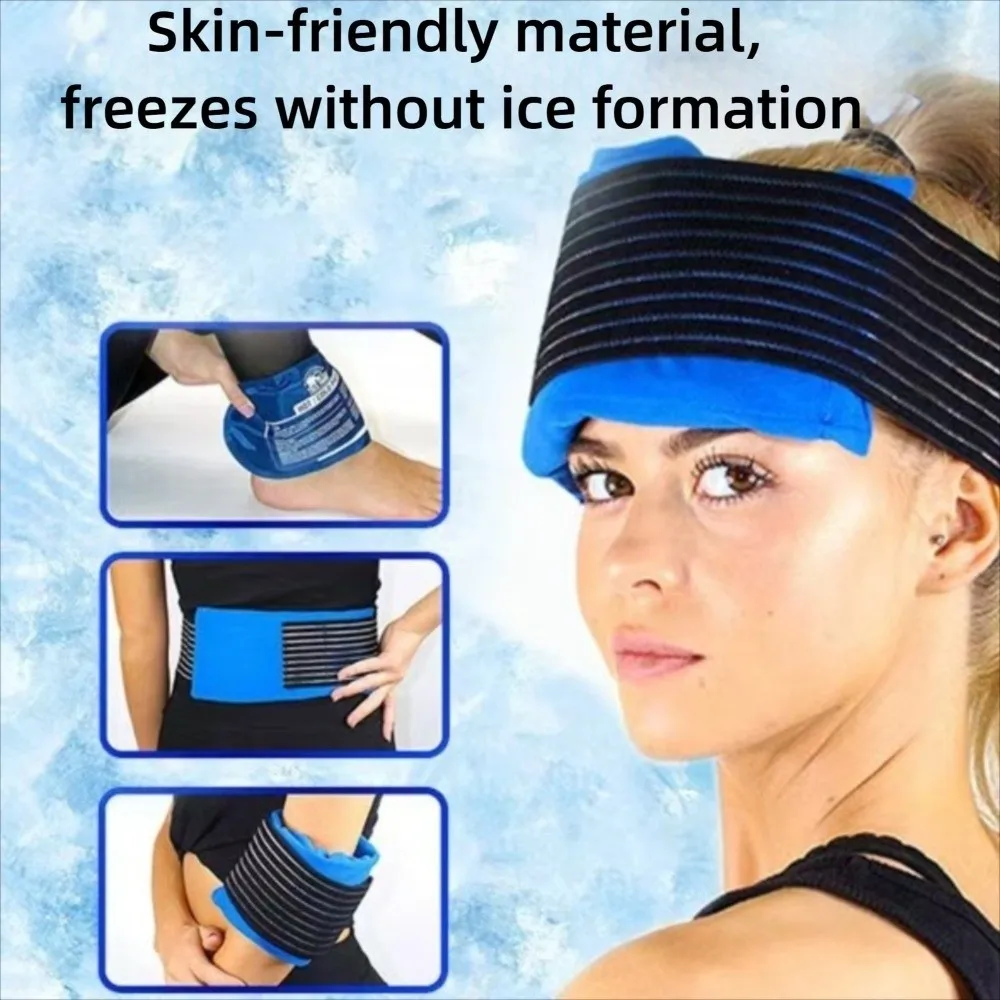 

Elastic Gel Cold & Hot Packs Secure Fastening Muscle Recovery 2 Ice Packs with 1 Adjustable Wrap Comfortable No Leakage