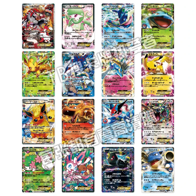 16Pcs Pokemon Ptcg Japanese Replica pikachu Charizard Blastoise Gardevoir EX Cartoon Animation Gift Game Collectible Card Toy