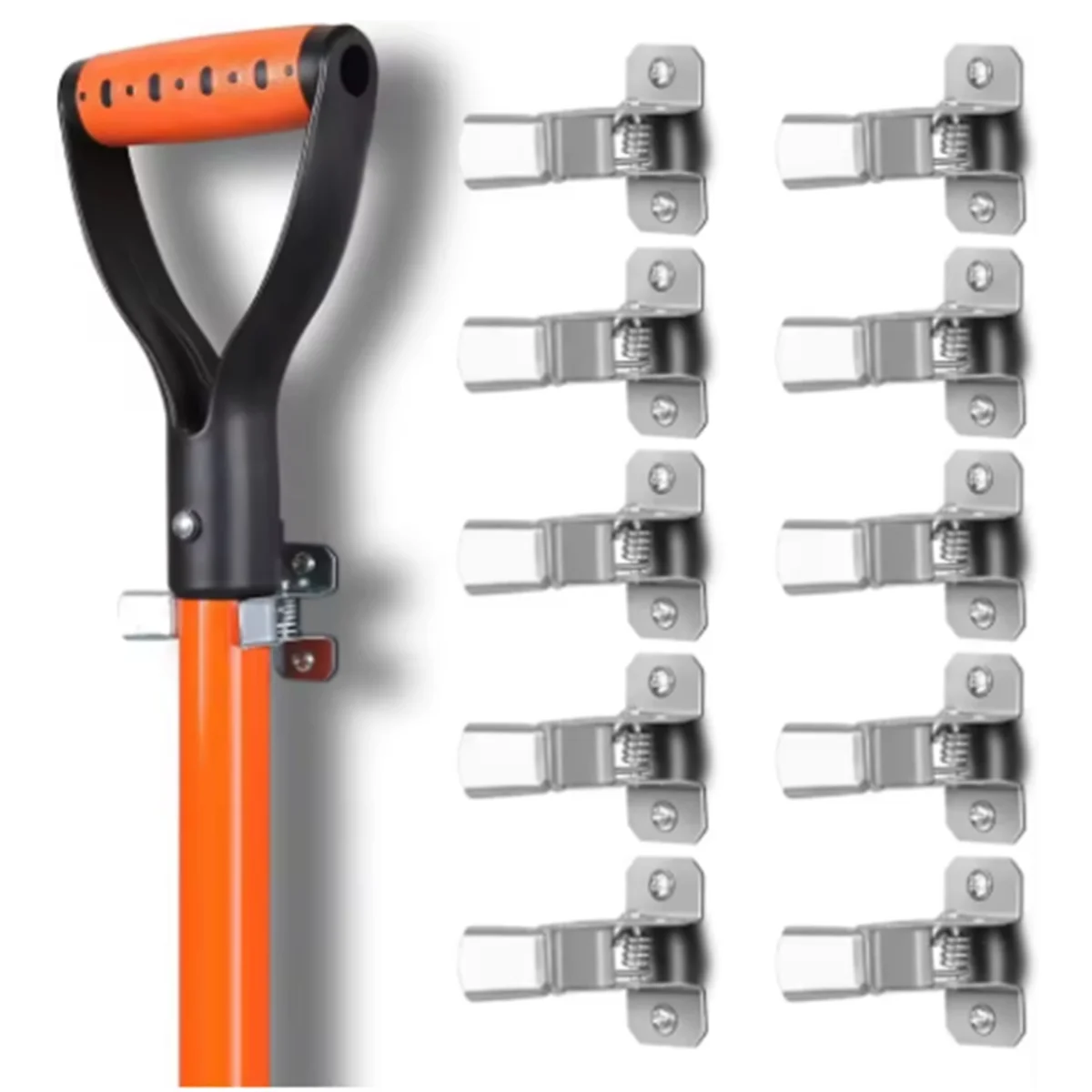 

ABNJ 10pcs Spring Grip Mop and Broom Holder for Shovel Rake Broom Mop Holder with Screws Handle Hanging Tools