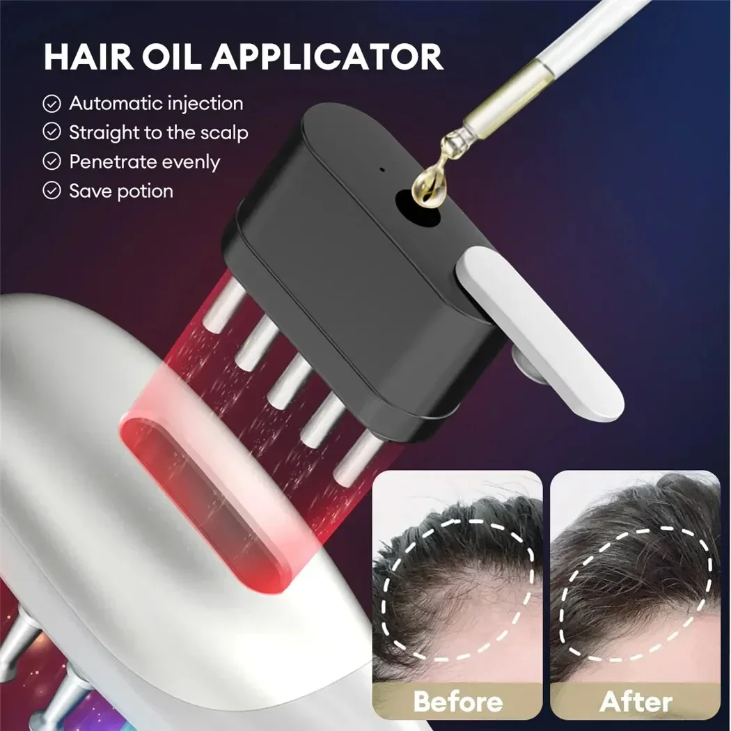 Ems pente de massagem elétrica crescimento do cabelo vibração massagem led azul vermelho terapia luz massagem cabeça escova do couro cabeludo anti perda de cabelo