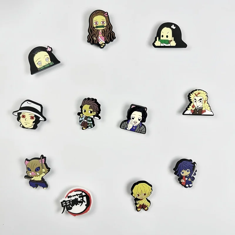 

11pcs Demon Slayer PVC Shoe Charms Anime Cartoon DIY Decorate Shoe Accessories Fit Buckle For Unisex kids X-mas Gifts