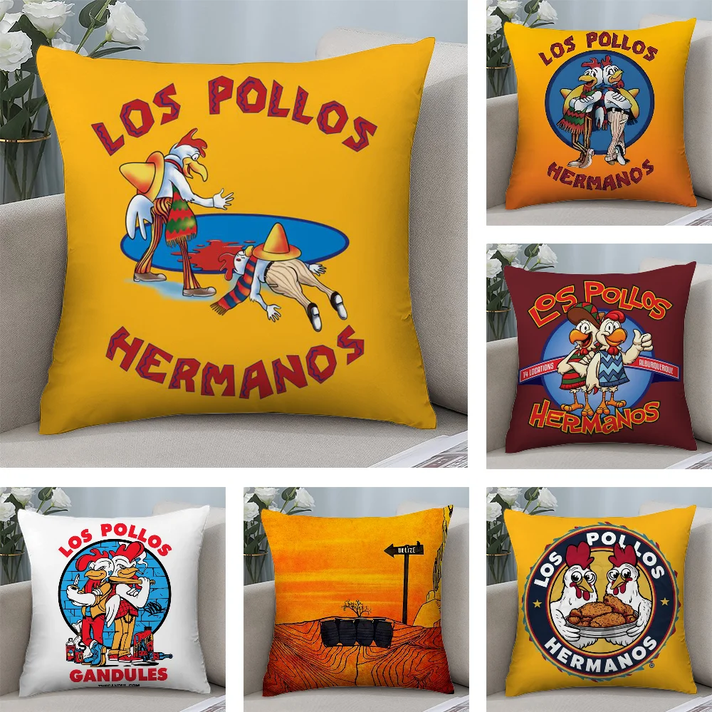 

L-Los Pollos H-Hermanos Pillow Case Short Plush Pillow Covers Sofa Decorative Gift Home Double-sided Printing Cushion Cover