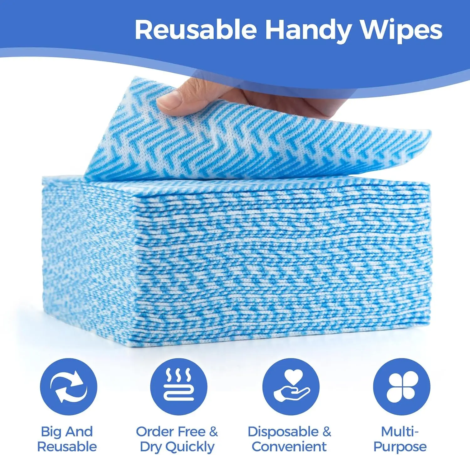 Reusable Cleaning Cloths Handi Wipes Reusable Cloths Disposabel Dish Towels Dry Handy Wipes Big Durable Absoebent and Dry Quickl