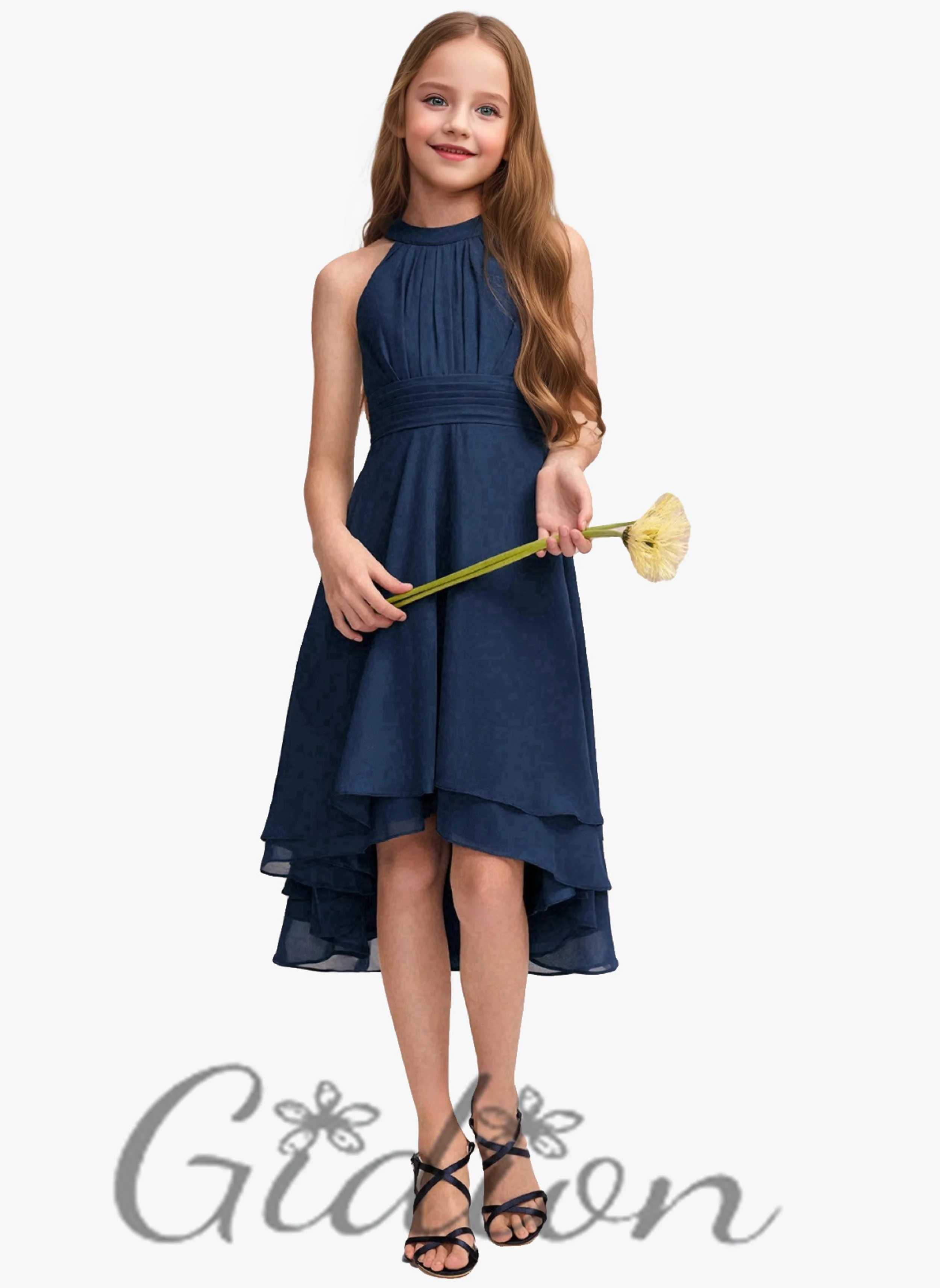 Vestido de dama de honor Junior de gasa para niños, boda, noche, fiesta de cumpleaños, vestido de baile, ceremonia, desfile, banquete, celebración, cualquier evento