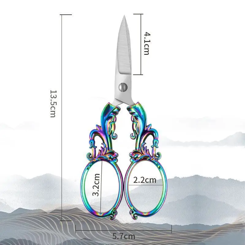 Retro haftowane nożyczki ze stali nierdzewnej nożyczki do szycia tkanina do DIY robótki ręczne krawiecki nożyczek domowe akcesoria do szycia