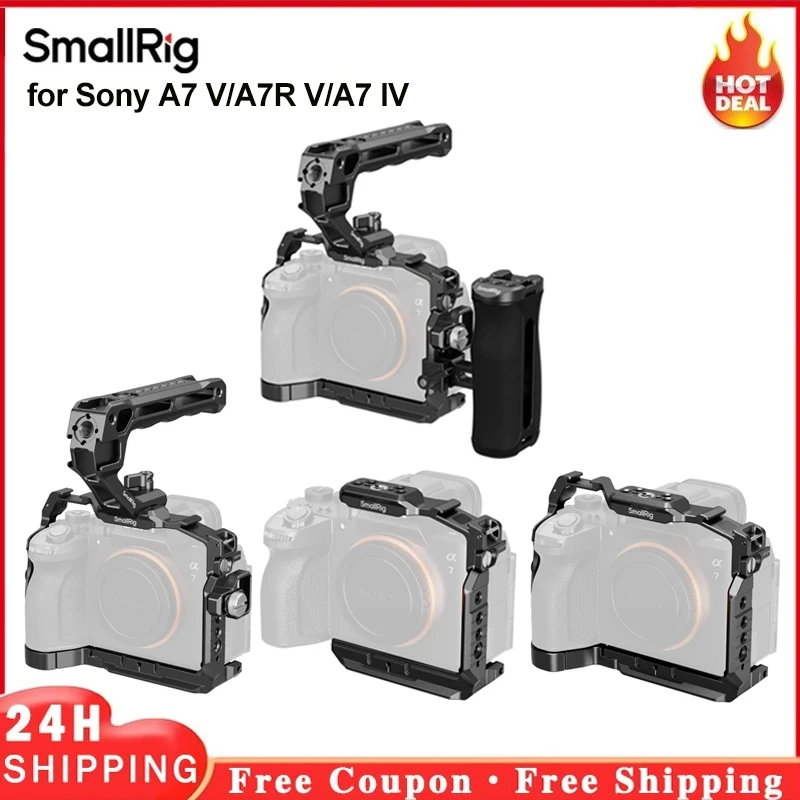 

Комплект кейджей SmallRig для камер Sony A7 V/A7R V/A7 IV, быстросъемная планка NATO HawkLock, быстросъемная пластина Arca-Swiss, 6026/6024