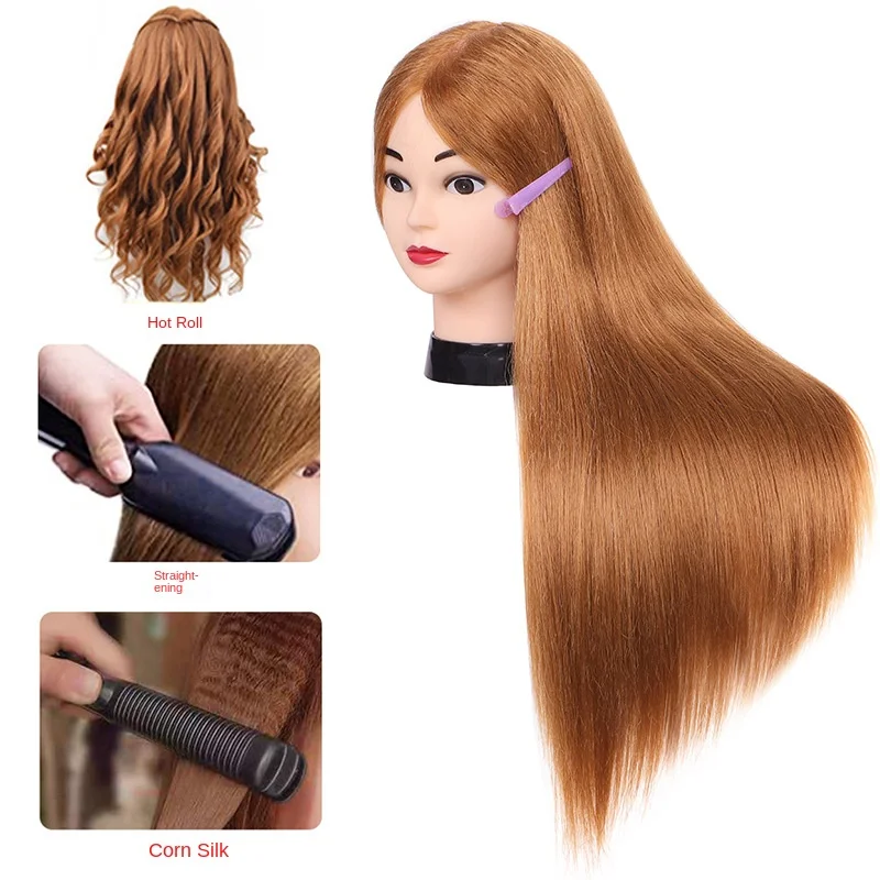 70% real hair 18 inch head mold can be ironed rolled pulled fake head mold practice  cutting shapingcoilinghair model head