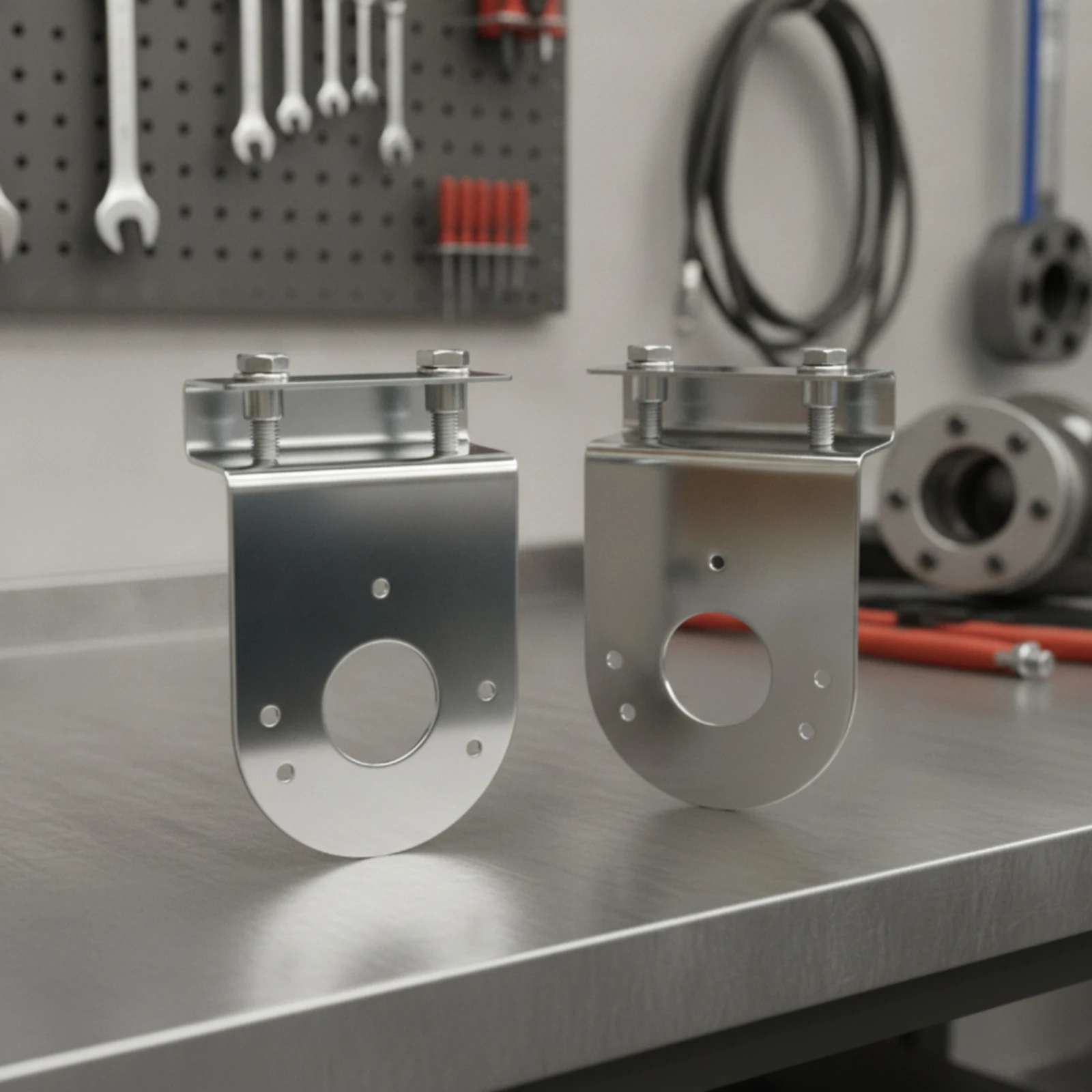 2 Pieces Watermelon Light Bracket Stainless Steel Bracket with Clamp Hardware 90-Degree No-Drill for Truckers, Trucks