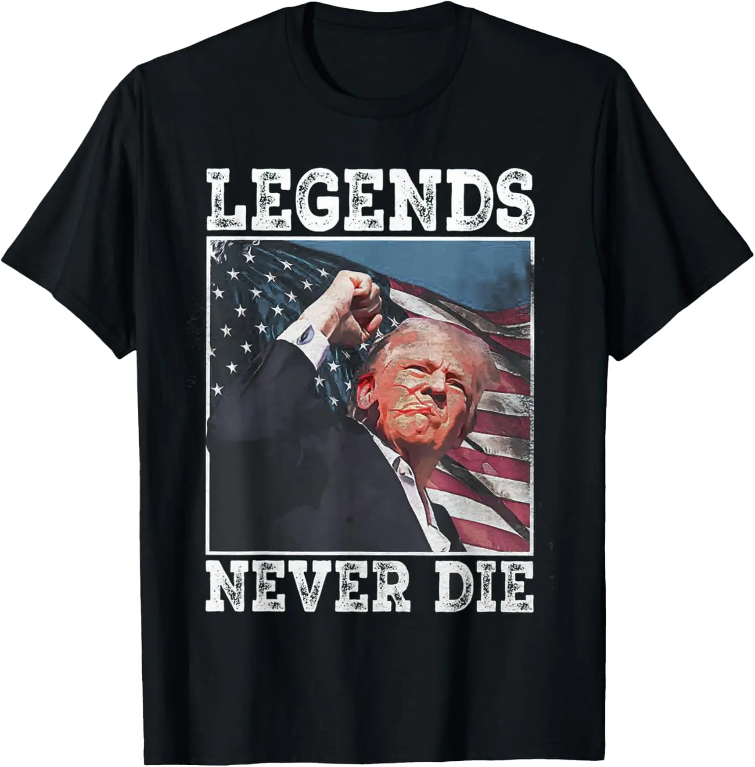 lendas-de-luta-americanas-nunca-morrem-para-trump--camiseta-do-apoiador-de-trump