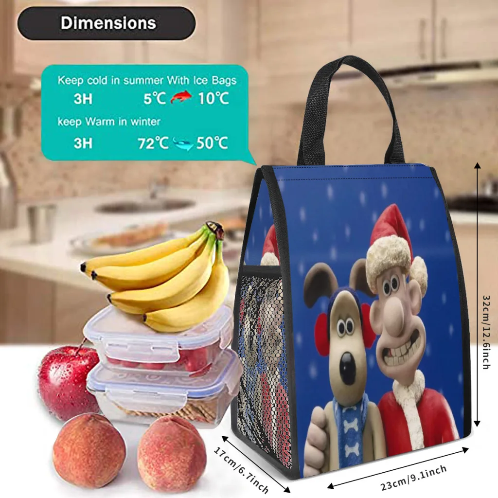 Kawaii bonito gromit saco de almoço isolado térmico recipiente de almoço portátil para acampamento multifuncional caixa de alimentos