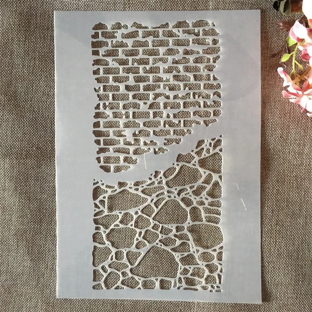 

A4 29cm Brick Wall Mesh Net DIY Layering Stencils Painting Scrapbook Coloring Embossing Album Decorative Template