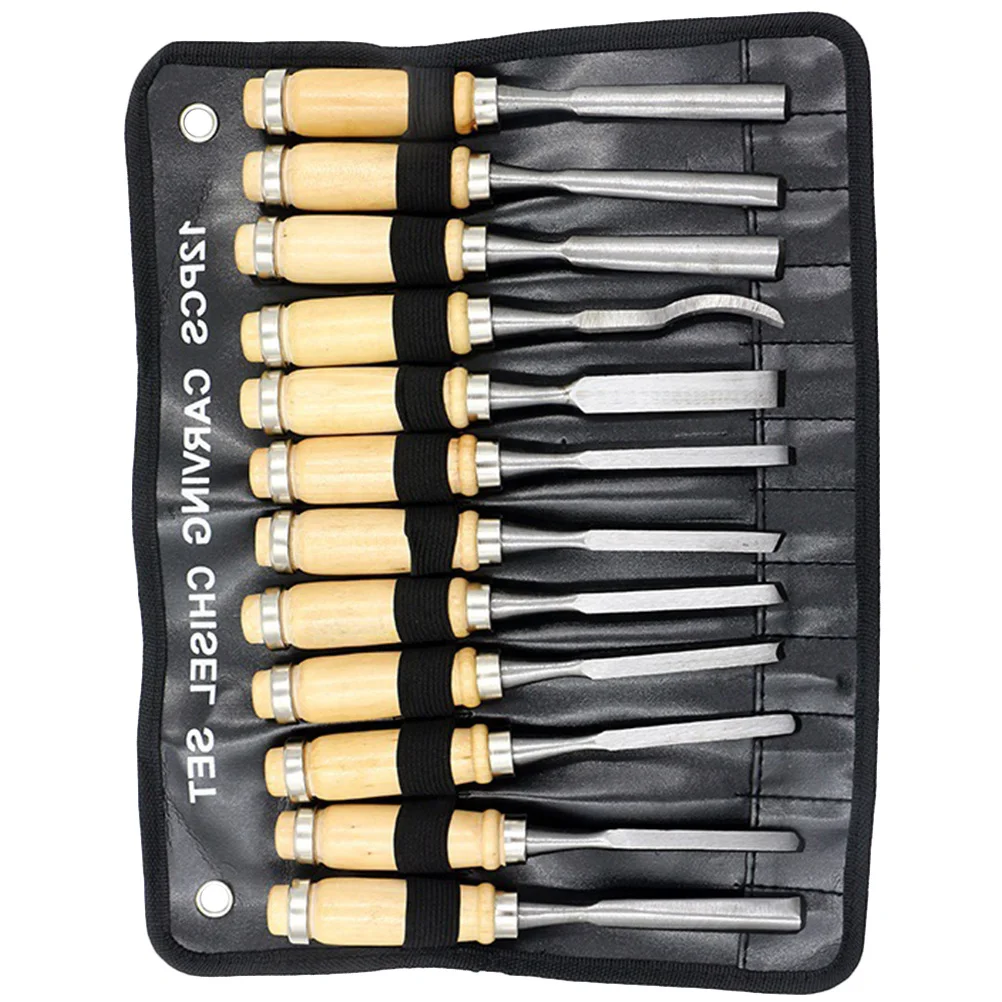 

Carving Chisel Set 1Set Wood Carving Tools Comfortable Handle for Beginners Hobbyists Professionals Woodworking
