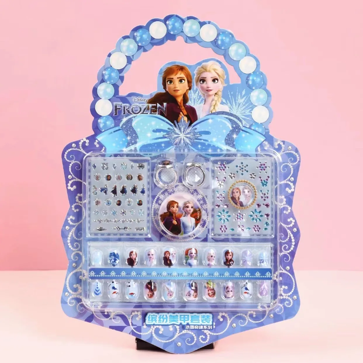 Set di adesivi per unghie Disney Elsa Princess Kawaii impermeabile Frozen Girl Nail Art regalo giocattolo per bambini