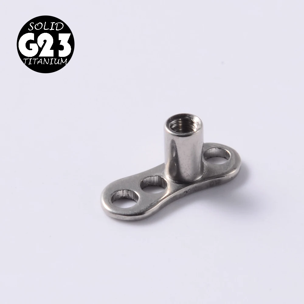 1PC G23 Titanium Surface Piercings Heart/Cz Staple Dermal Anchor 14G Internal Threaded Cone Micro Dermal Anchors Bar Jewelry