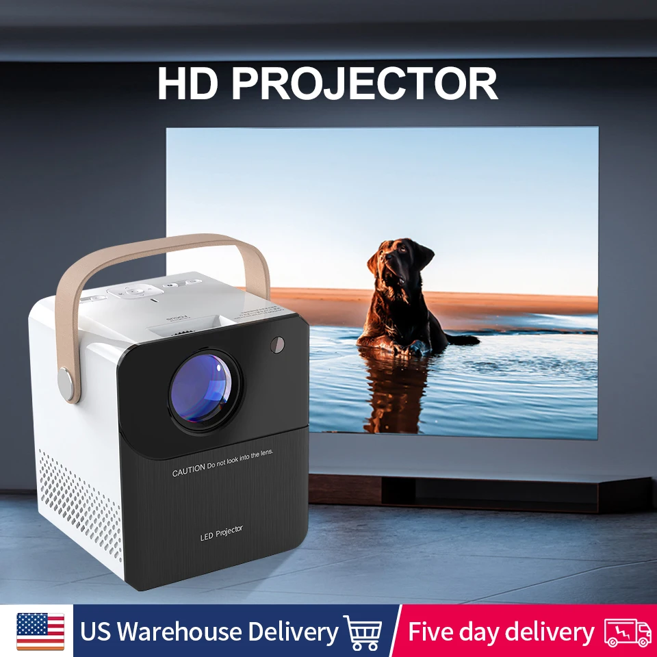 Portable Projector Smart Wi-Fi Projector 100 ANSI Lumen  360° Speaker  Movie Projector 100 Inch Picture