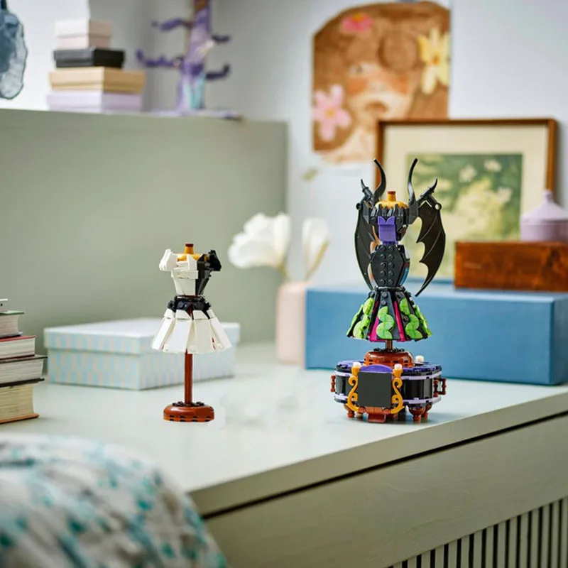 

521 шт. MOC платья Малефисенты и Круэллы Де Виль в сборе, модель строительного блока, детские развивающие игрушки, подарки, украшения