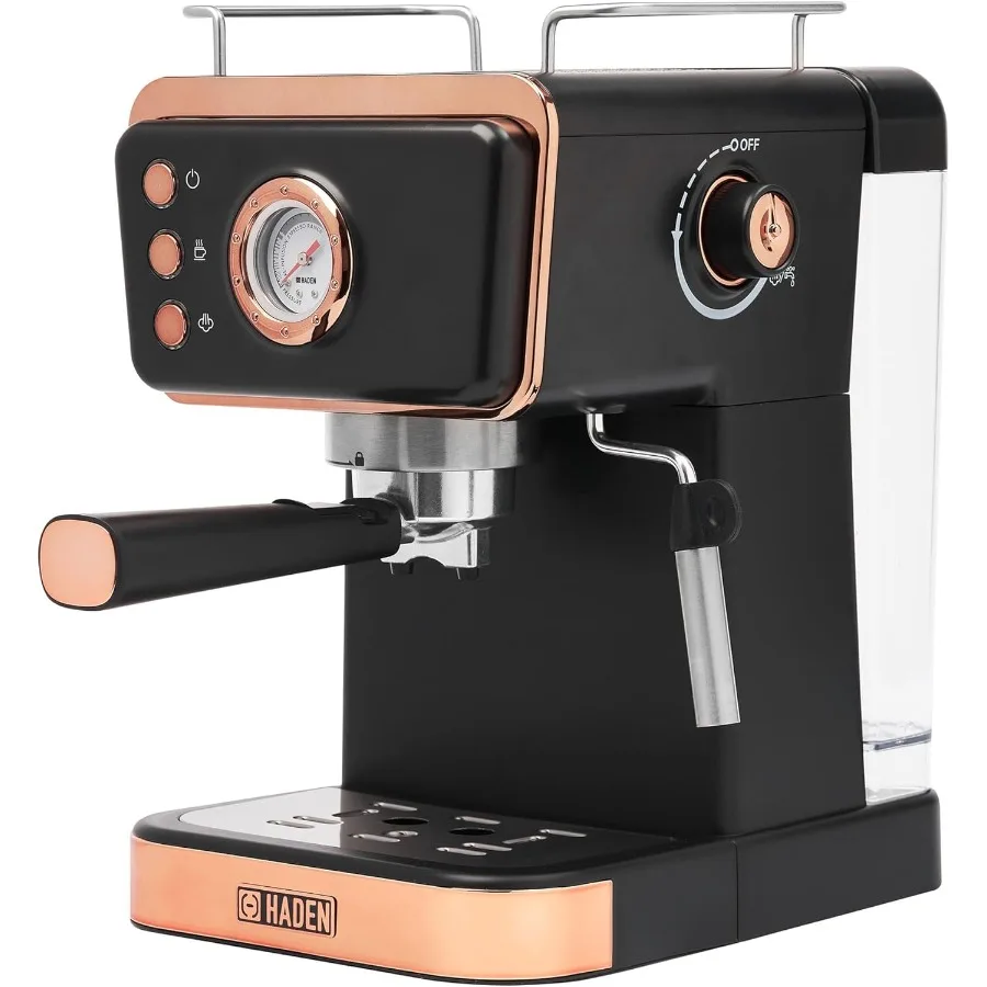 Barista Brew Espresso Coffee Machine Stainless Steel Espresso Maker with Milk Frother and Steamer Function and 1.5L Water Tank